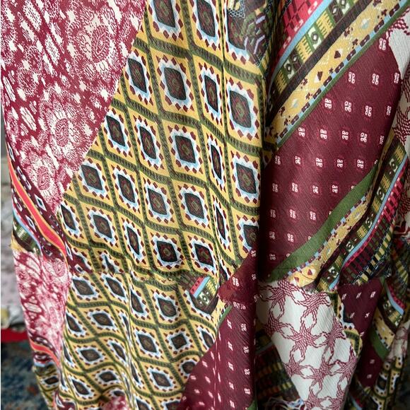 Jones Studio Women's Maxi Dress in Faux Patchwork Print in Pink Green Size 22W - Picture 3 of 8